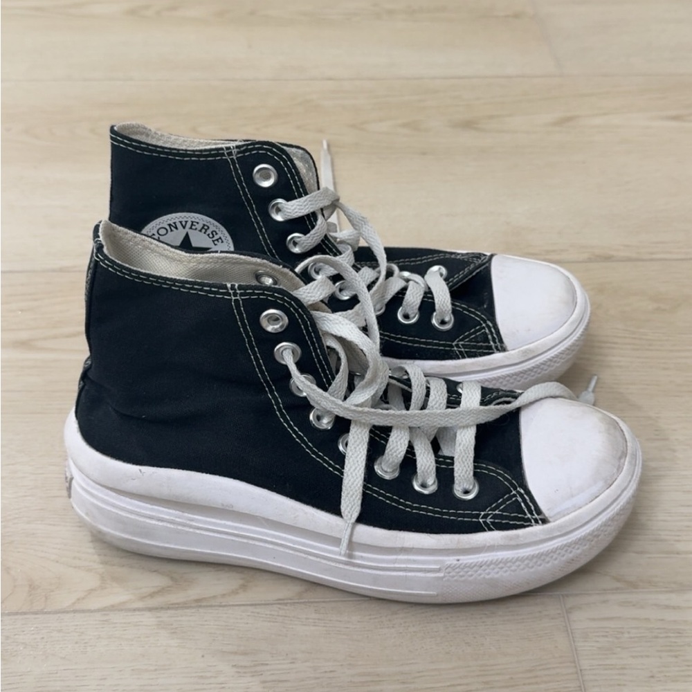 Converse Black and White Platform High-Tops